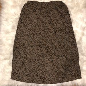 Leopard Print Midi Skirt